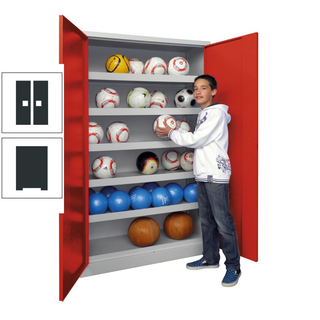 Ballschrank - Vollblechtüren - 5 Böden - 1.950x1.000x500 mm (HxBxT) - anthrazitgrau