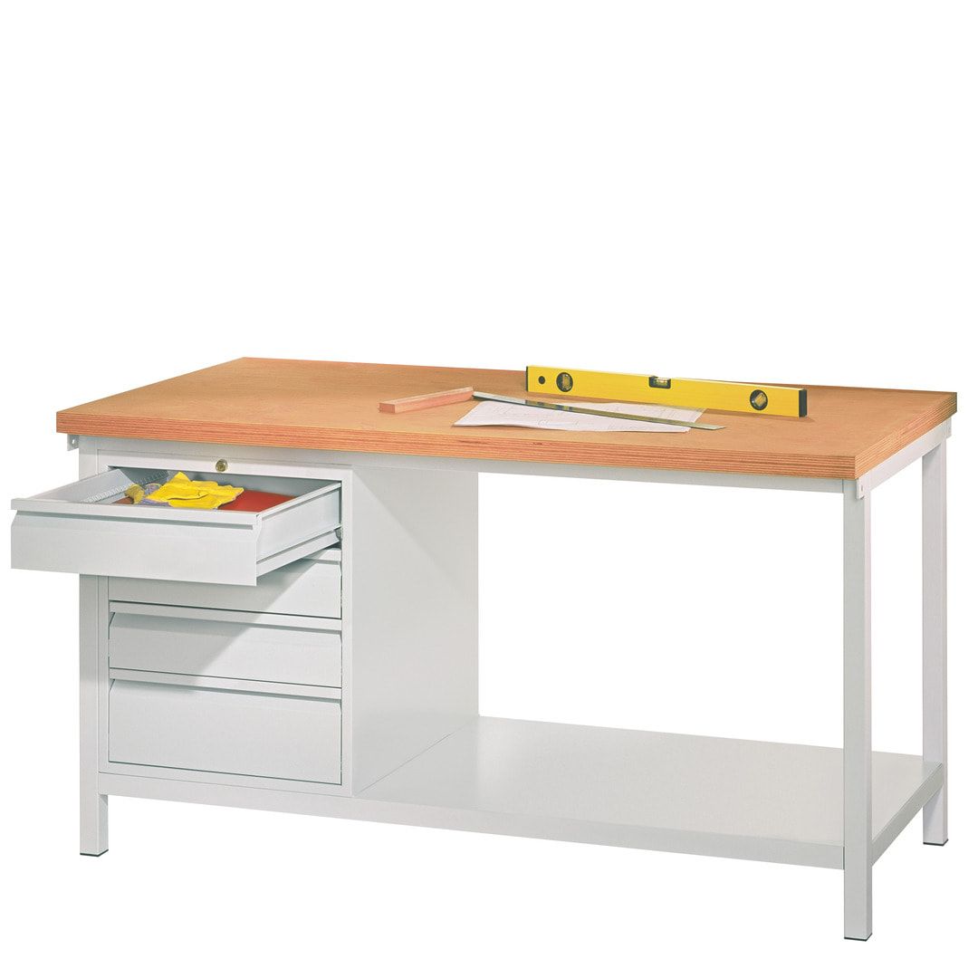 Werkbank - 1 Schubladenblock - 900 x 2.000 x 700 mm (HxBxT) - anthrazitgrau