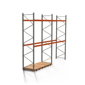 Palettenregal ARTUS - 3 Ebenen - Fachlast 3.000 kg - Höhe 4.500 mm -Fachmaß 2.700 x 1.100 mm (BxT) - Schwerlastregal - Anzahl Felder wählbar