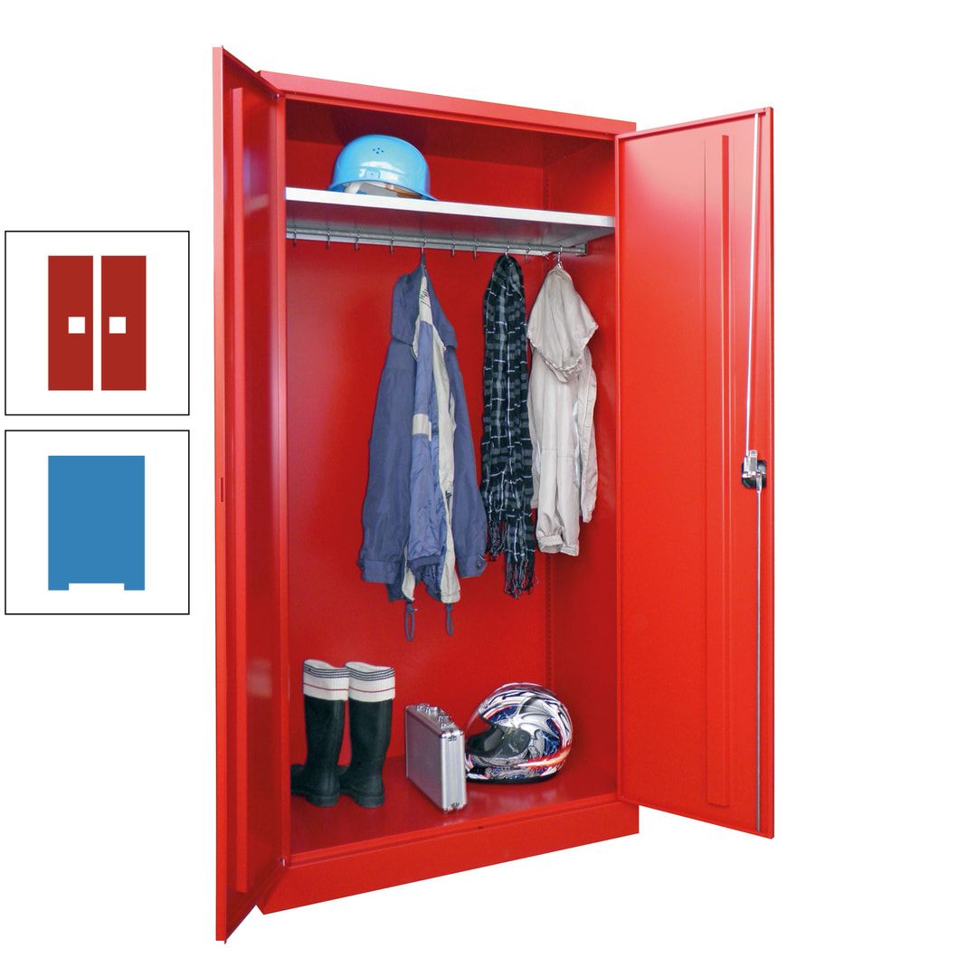 Garderobenschrank - 1.950x1.000x500 mm (HxBxT) - Hutboden, pulverbeschichtet - anthrazitgrau