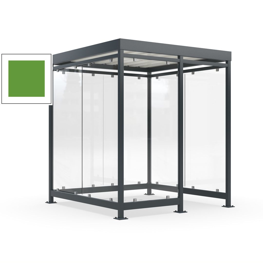 Raucherunterstand, Bushaltestelle, 7 Wände, 6-7 Personen, 2.510 x 2.165 x 2.165 mm (HxBxT), Farbe Achatgrau