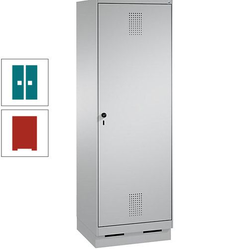 Doppel-Spind, Garderobenschrank, 1 Tür für 2 Abteile a 300 mm, Korpus anthrazitgrau, Türen anthrazitgrau, 1.800 x 600 x 500 mm (HxBxT)