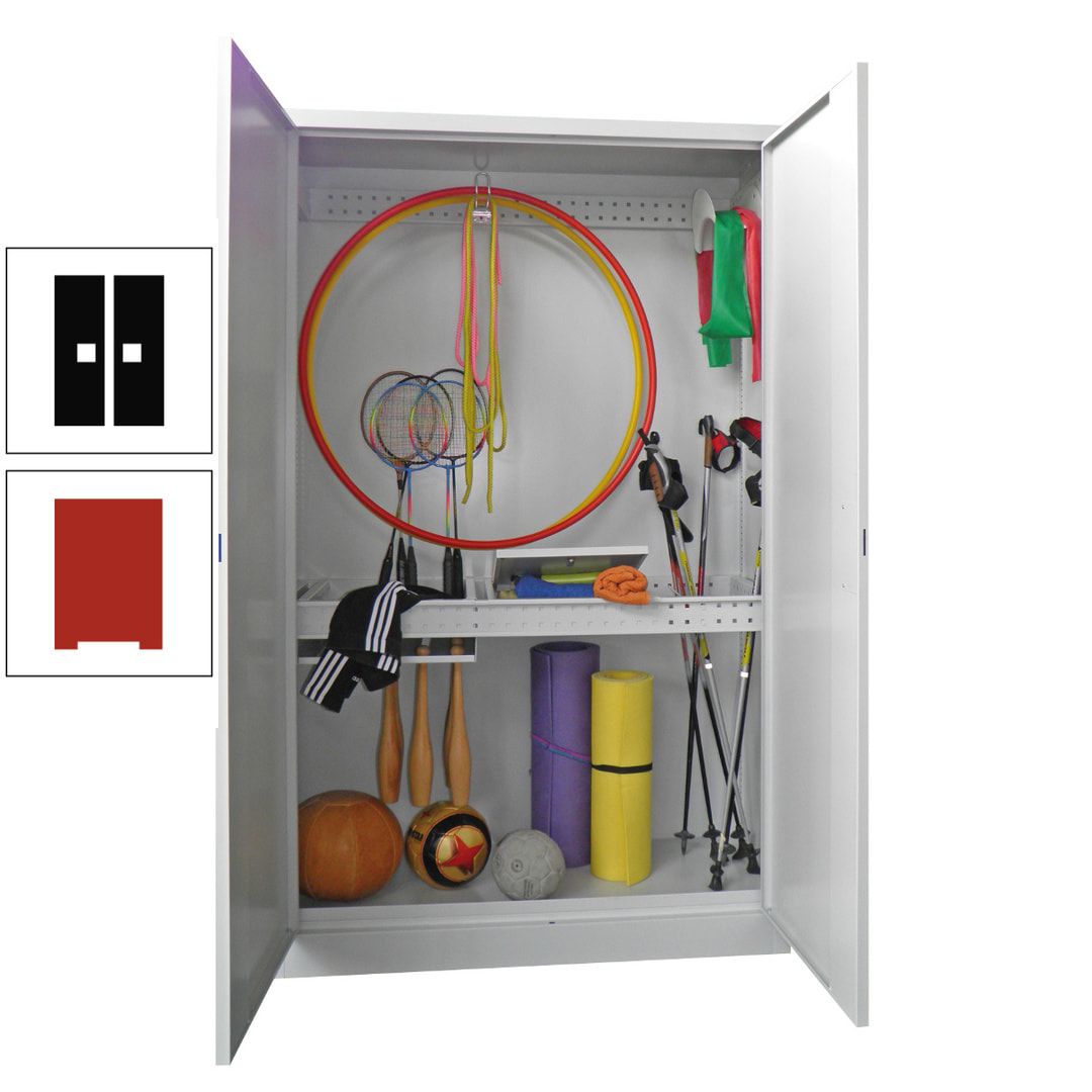 Sportschrank - Vollblechtüren - Variante 1 - 1.950x1.200x500 mm (HxBxT) - anthrazitgrau