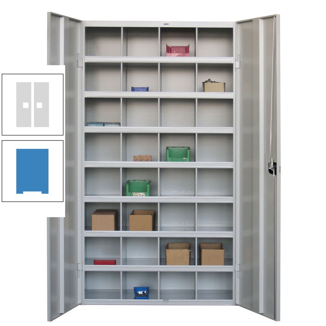 Fächerschrank - Sortierstation - Büroschrank - 32 Fächer - 1.800 x 1.000 x 530 mm (HxBxT) - Materialschrank - anthrazitgrau