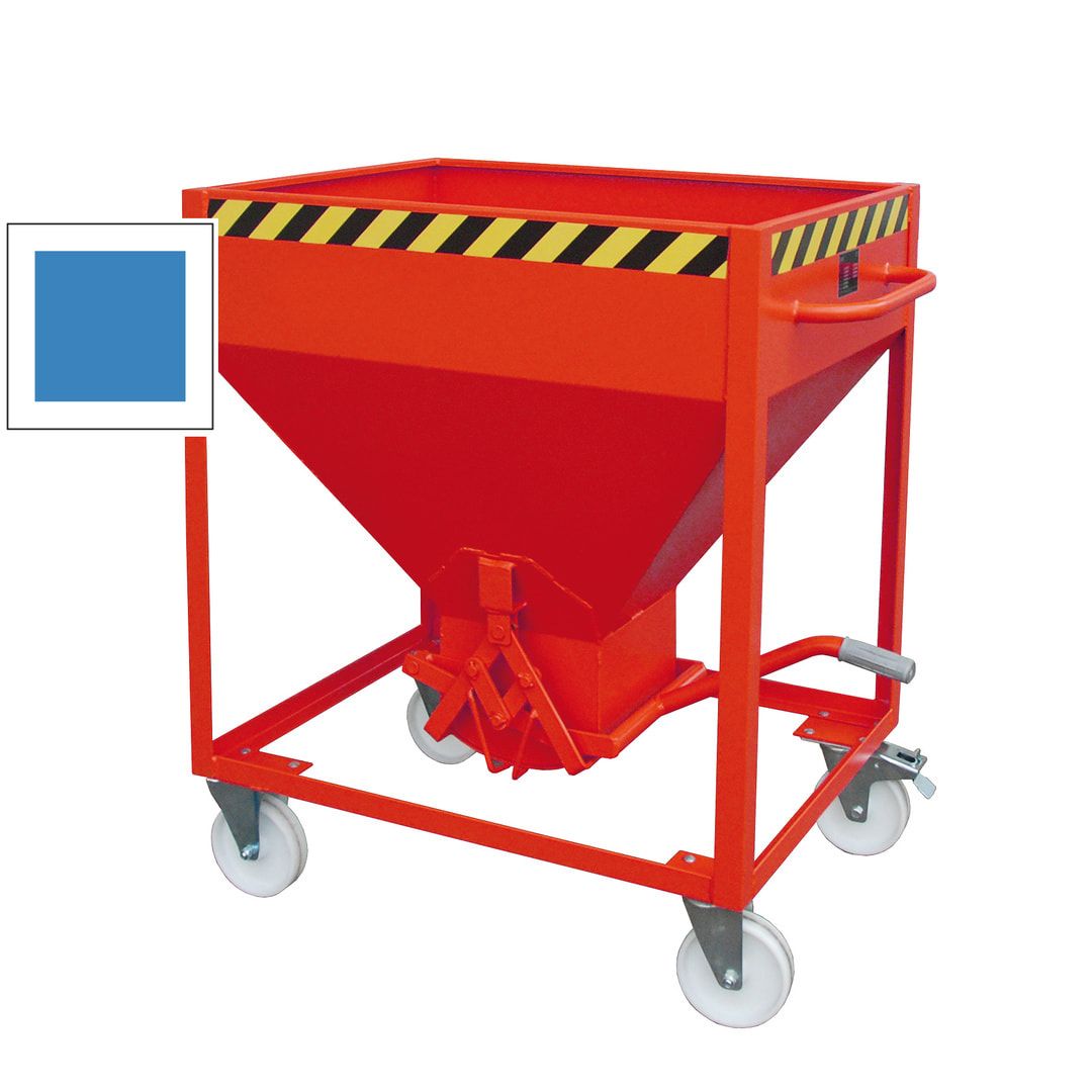Silobehälter - 600 l - rollbar mit Scherenverschluss - 1.600 x 1.115 x 780 mm - feuerrot (RAL 3000)