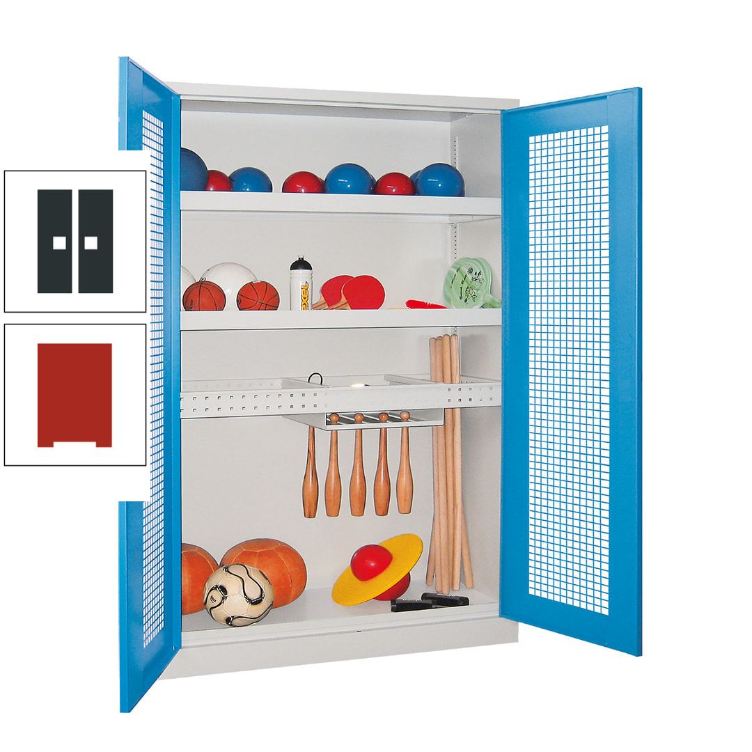 Sportschrank - Vollblechtüren - Variante 2 - 1.950x1.200x500 mm (HxBxT) - anthrazitgrau