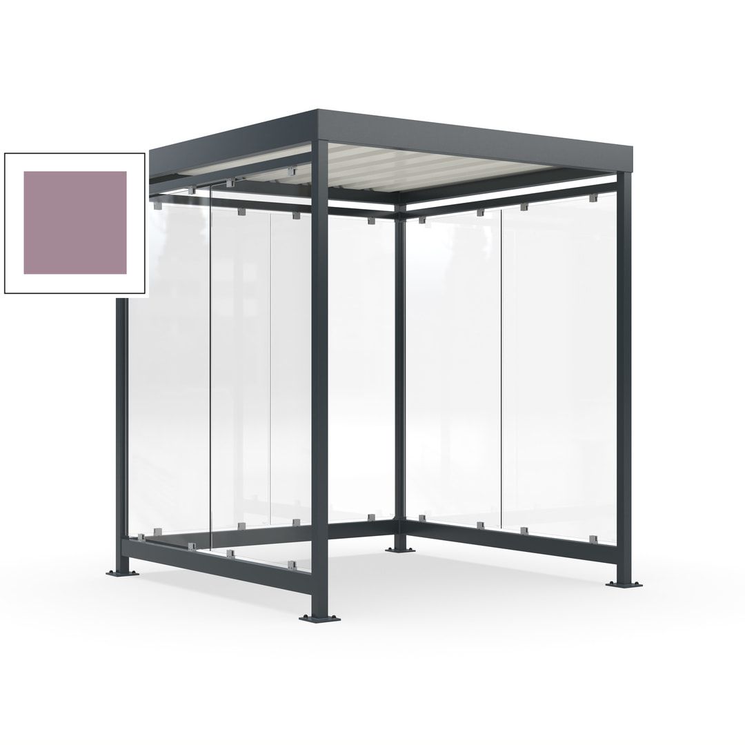 Raucherunterstand, Bushaltestelle, 6-7 Personen, 6 Wände, 2.510 x 2.165 x 2.165 mm (HxBxT), Achatgrau