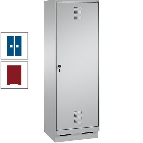 Doppel-Spind, Garderobenschrank, 1 Tür für 2 Abteile a 300 mm, Korpus anthrazitgrau, Türen anthrazitgrau, 1.800 x 600 x 500 mm (HxBxT)