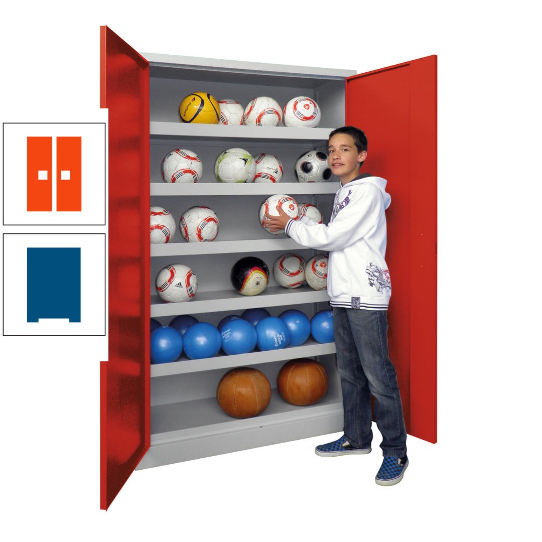 Ballschrank - Vollblechtüren - 5 Böden - 1.950x1.500x500 mm (HxBxT) - anthrazitgrau