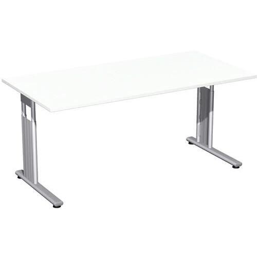 Schreibtisch - C-Fuß Flex - Bürotisch - höhenverstellbar - 820 x 1.200 x 800 mm (HxBxT) - Dekor Ahorn - Gestell silber