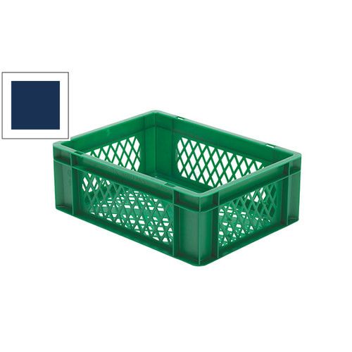 Eurobox - Eurokasten - Volumen 13 l - Boden und Wände durchbrochen - 145 x 300 x 400 mm (HxBxT) - VE 4 Stk. - blau