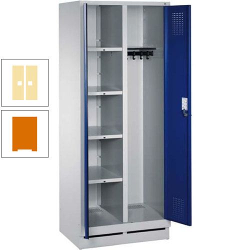 Mehrzweckschrank, Doppeltüren, Füße, 2 Abteile a 300 mm, Korpus anthrazitgrau, Tür anthrazitgrau, 1.800 x 600 x 500 mm (HxBxT)