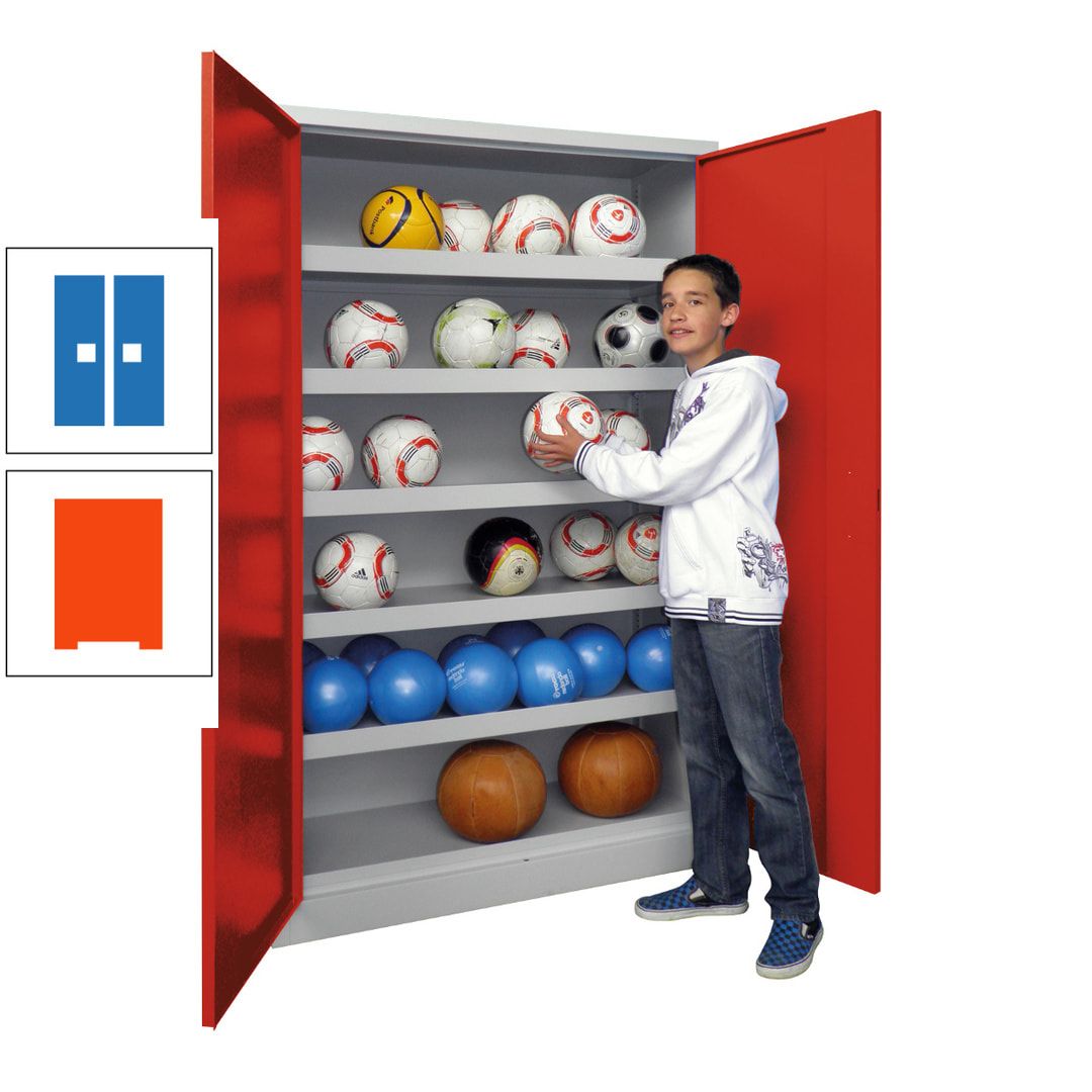 Ballschrank - Vollblechtüren - 5 Böden - 1.950x1.500x500 mm (HxBxT) - anthrazitgrau