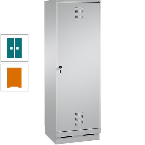 Doppel-Spind, Garderobenschrank, 1 Tür für 2 Abteile a 300 mm, Korpus anthrazitgrau, Türen anthrazitgrau, 1.800 x 600 x 500 mm (HxBxT)