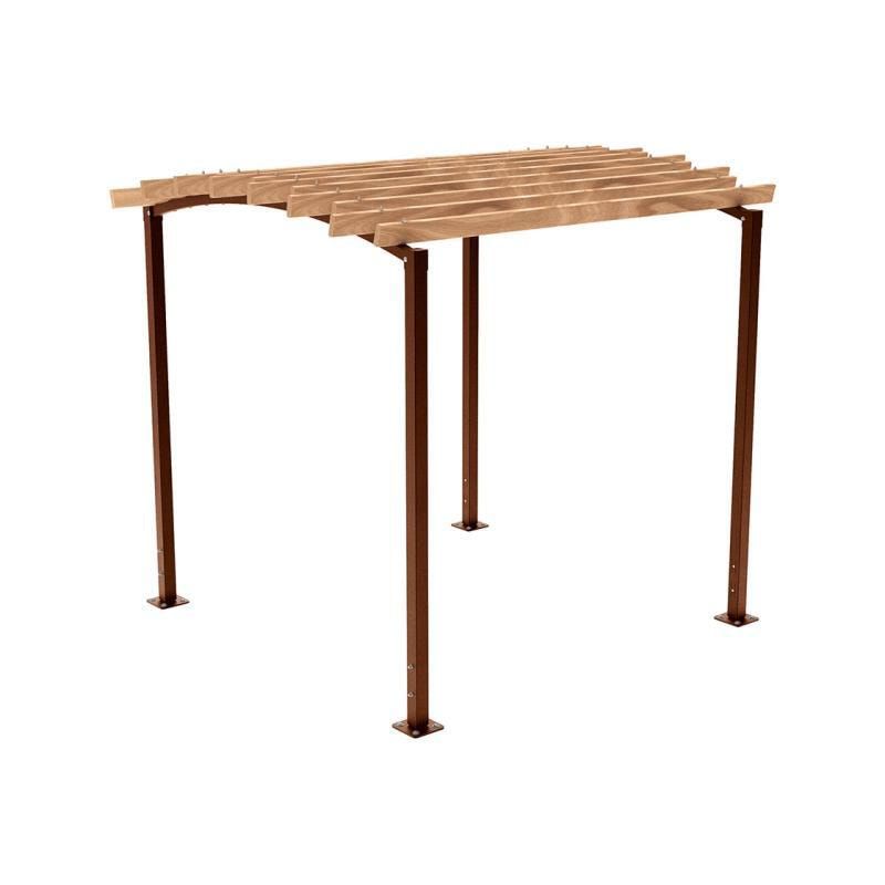 Pergola Grundmodell, Kiefer druckimprägniert Klasse 4, Stahlrohr 80x80 mm, 2.910 x 2.520 x 3.020 mm (HxBxT) fvz, beschichtet, Farbe Enzianblau