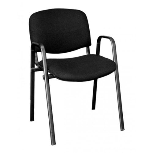 Objektstuhl, Kunstleder schwarz, Gestell schwarz, pulverbeschichtet, Gewicht 6 kg, stapelbar, Sitzhöhe 460 mm, 810 x 550 x 610 mm (HxBxT)
