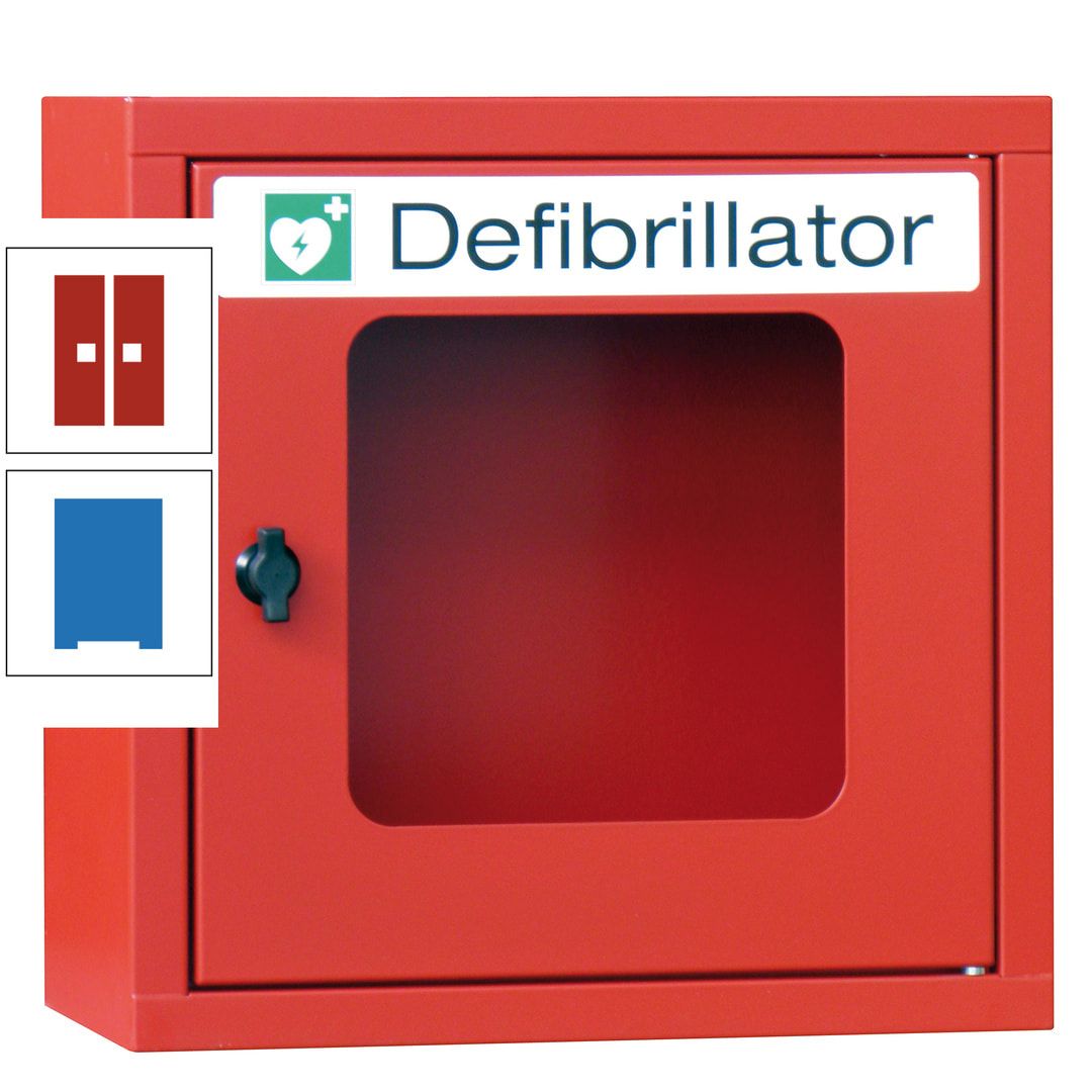 Defibrillatorenschrank - 400 x 400 x 200 mm (HxBxT) - Sichtfenster - anthrazitgrau