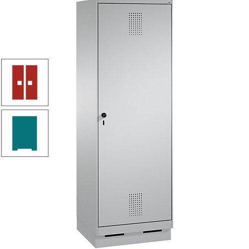 Doppel-Spind, Garderobenschrank, 1 Tür für 2 Abteile a 300 mm, Korpus anthrazitgrau, Türen anthrazitgrau, 1.800 x 600 x 500 mm (HxBxT)