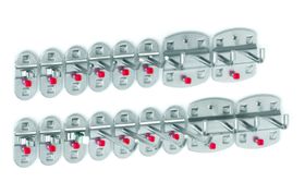 Werkzeughalterset, Hakenset, 17-teilig, für Lochplatten, Schraubsystem, Farbe wählbar