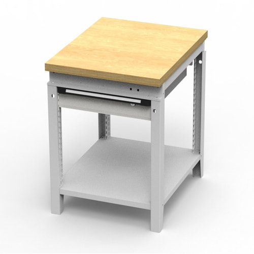 OTTOKIND Werkbank - Arbeitsplatte bündig - 850 x 605 x 750 mm (HxBxT) - Schublade - Ablageboden - lichtgrau