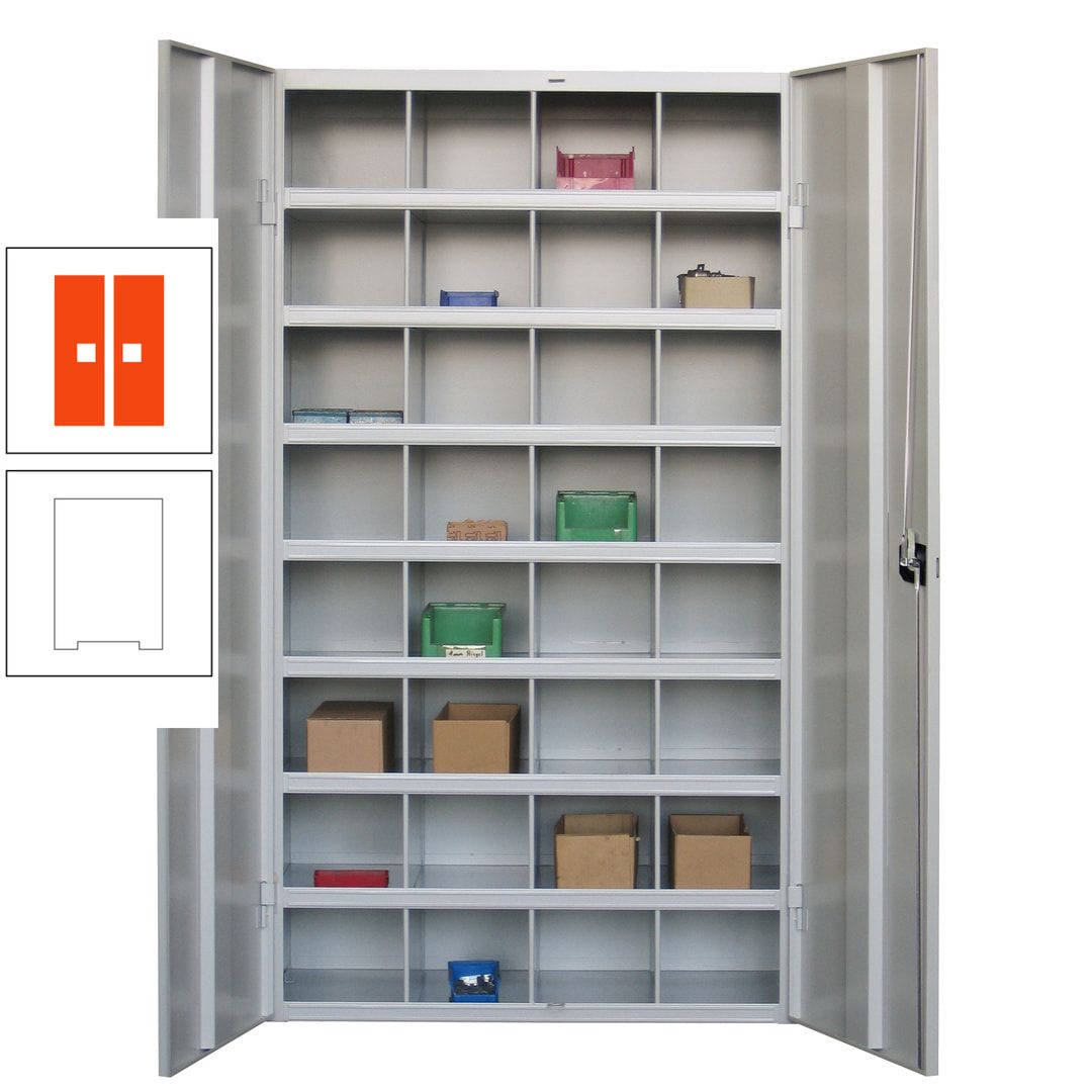 Fächerschrank - Sortierstation - Büroschrank - 32 Fächer - 1.800 x 1.000 x 530 mm (HxBxT) - Materialschrank - anthrazitgrau