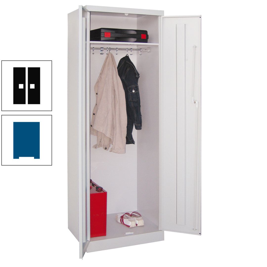 Garderobenschrank - 1 Fachboden - Kleiderstange - 1.800x600x500 mm (HxBxT) - Zylinderschloss - anthrazitgrau