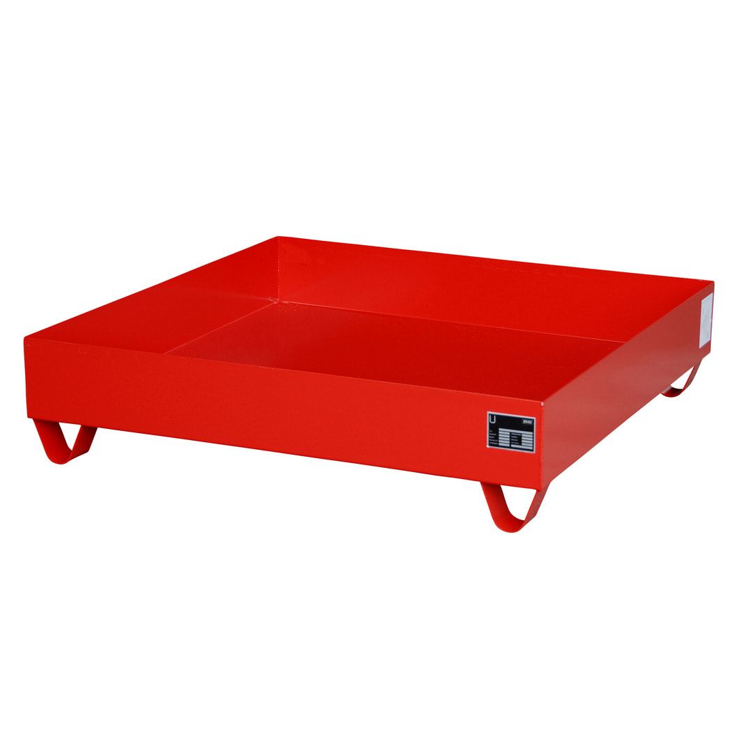 Auffangwanne - 1.200 x 1.200 mm (BxT) - 230 l - Füße - feuerrot