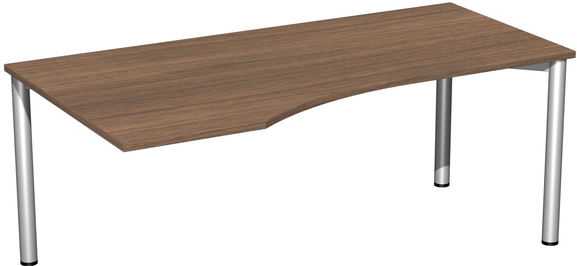 Eckschreibtisch - Ecke links - 4-Fuß Flex - 720 x 1.600 x 1.000 mm (HxBxT) - Gestell anthrazit - Ahorn