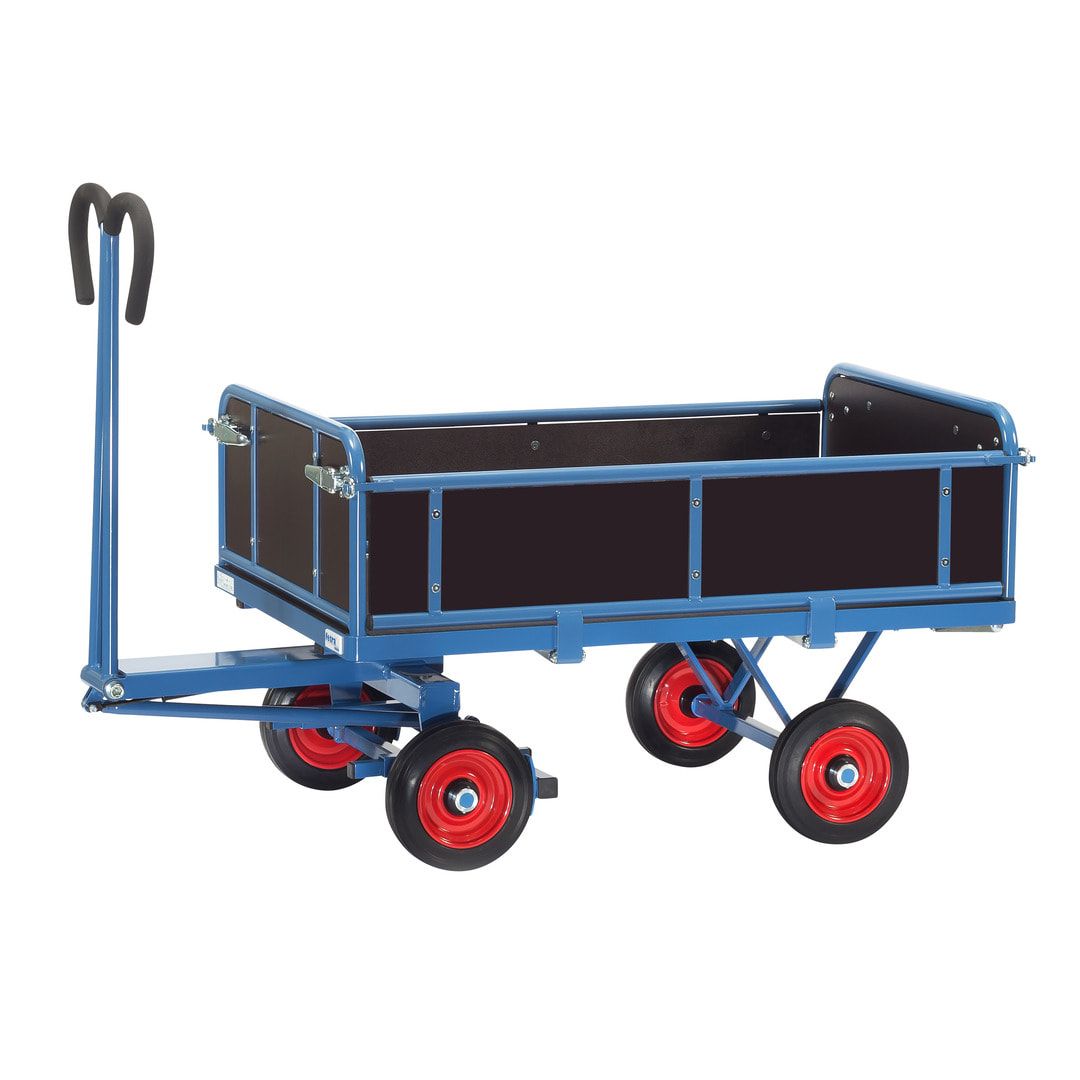 Handpritschenwagen m. Bordwänden - 700 kg - (BxT) 800 x 1.200 mm - Luftbereifung