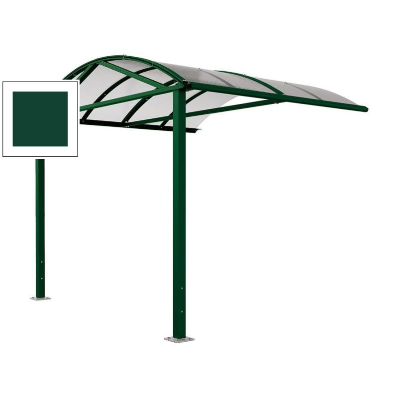 Fahrradüberdachung, Erweiterung, Unterstand, 5 Plätze, Bogendach, Entwässerung, Stahl, 2.640 x 2.520 x 2.830 mm (HxBxT), Farbe enzianblau