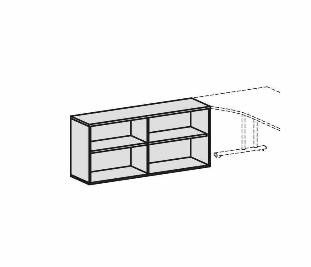 Anstell-Büroregal, Schreibtischhöhe, justierbare Stellfüße, Dreischicht-Feinspan, Einlegeboden, 720 x 1.000 x 425 mm (HxBxT), Dekor Ahorn