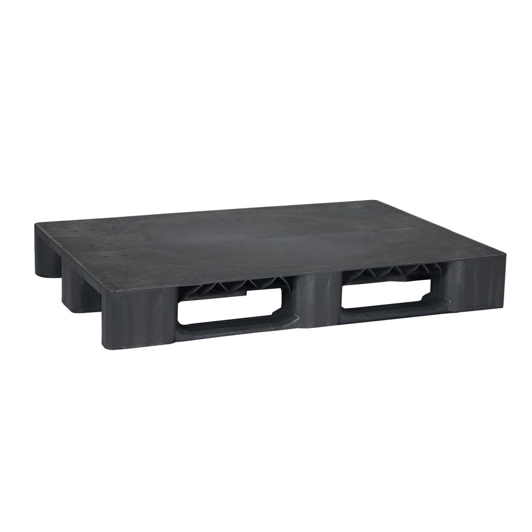 Kunststoff Palette - Polyethylen (PE-RE) - Eisenverstärkung - Traglast 2.500 kg - 155 x 800 x 1.200 mm (HxBxT) - grau