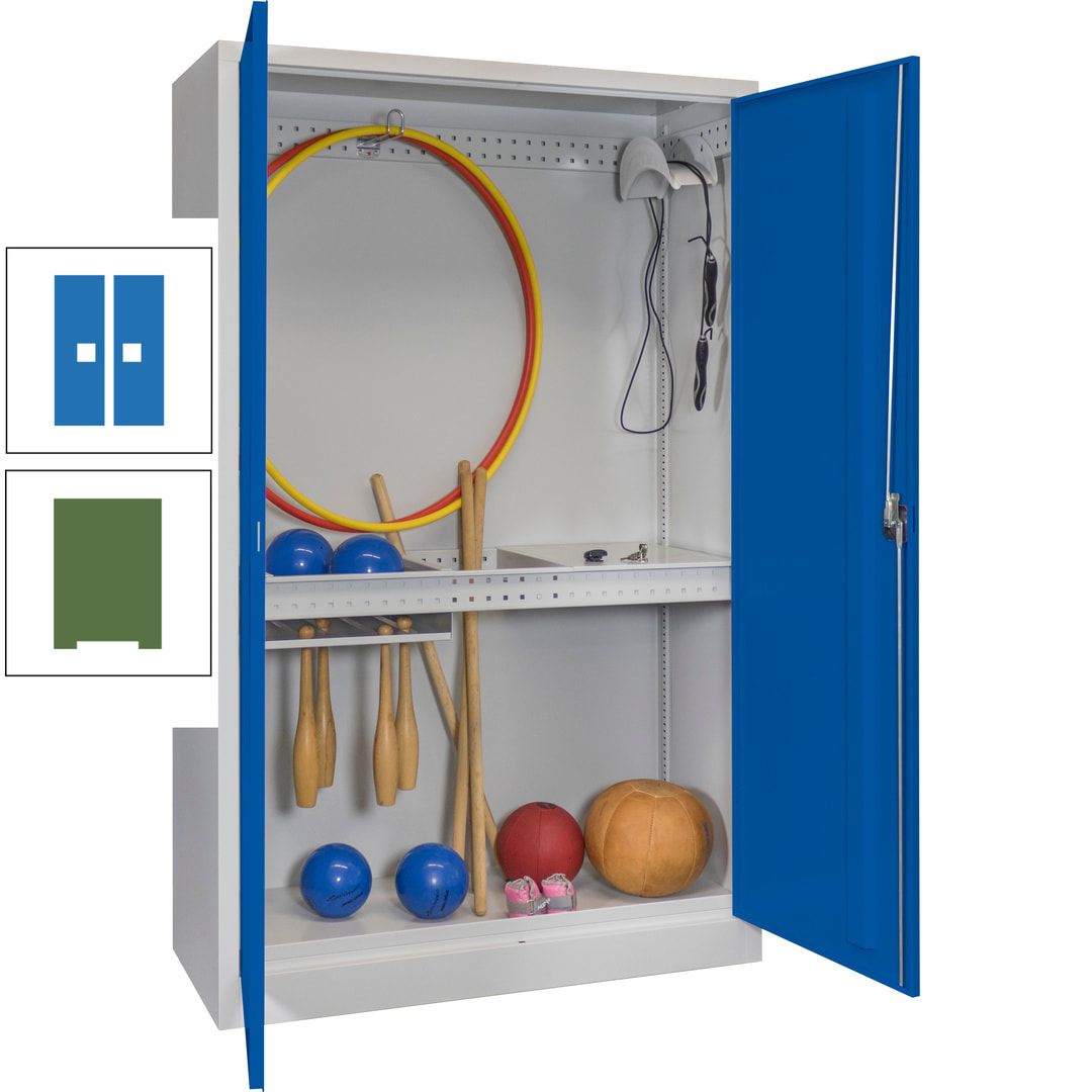 Sportschrank - Vollblechtüren - Variante 3 - 1.950x1.200x500 mm (HxBxT) - anthrazitgrau