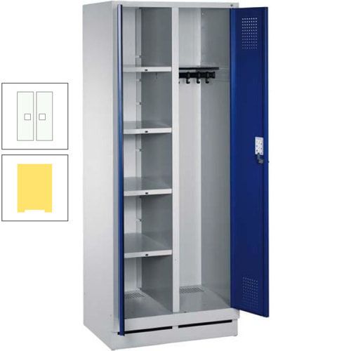 Mehrzweckschrank, Doppeltüren, Füße, 2 Abteile a 300 mm, Korpus anthrazitgrau, Tür anthrazitgrau, 1.800 x 600 x 500 mm (HxBxT)