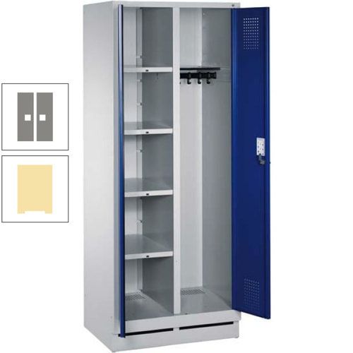 Mehrzweckschrank, Doppeltüren, Füße, 2 Abteile a 300 mm, Korpus anthrazitgrau, Tür anthrazitgrau, 1.800 x 600 x 500 mm (HxBxT)