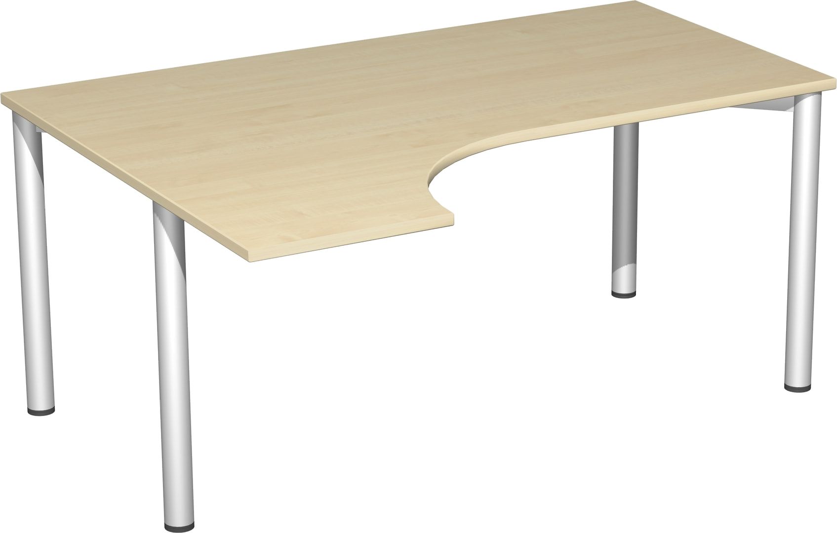Eckschreibtisch - Ecke links - 4-Fuß Flex - 720 x 1.600 x 1.200 mm (HxBxT) - Gestell anthrazit - Ahorn