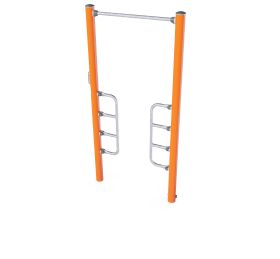 Push Up- und Pull Up-Station, 4 Höhen, Street Workout, Liegestütze, Klimmzüge, Fitness-App, 2.400 x 120 x 1.190 mm (HxBxT), Farbe wählbar