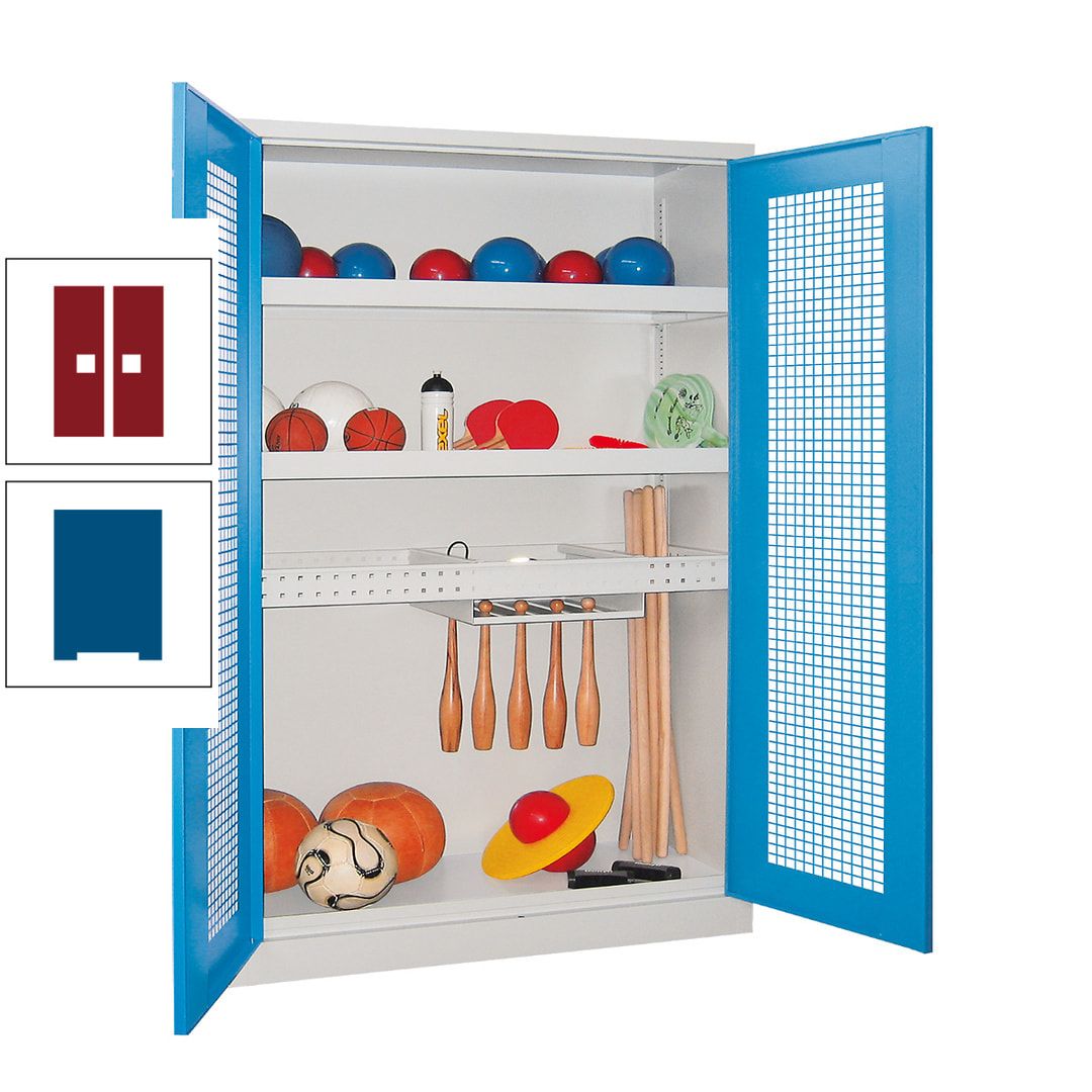 Sportschrank - Vollblechtüren - Variante 2 - 1.950x1.200x500 mm (HxBxT) - anthrazitgrau