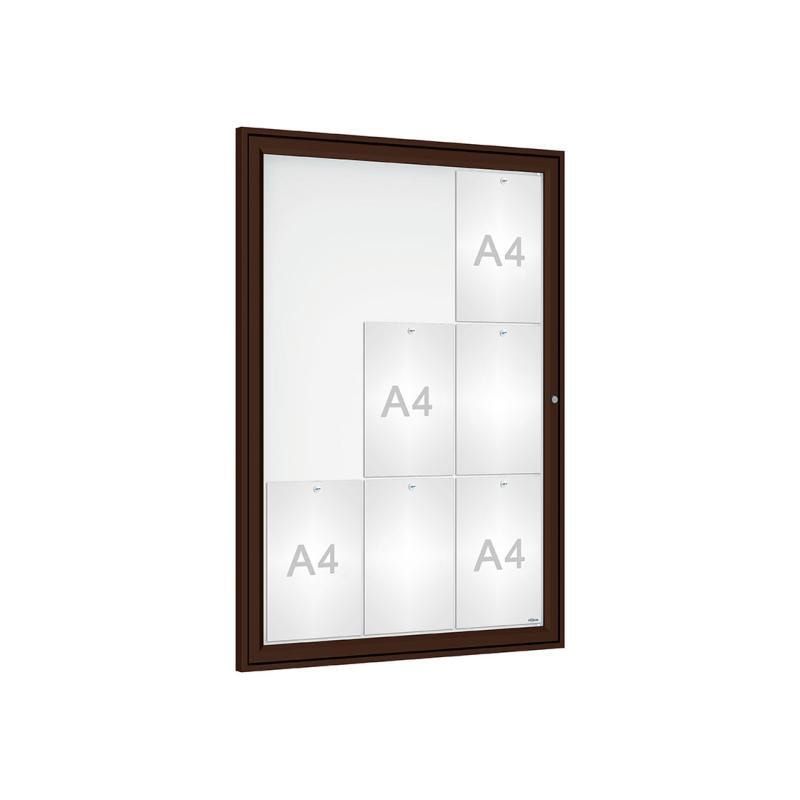 Schaukasten - Einflügeltür - 9xA4 - Hochformat - 1.050 x 750 x 30 mm (HxBxT) - enzianblau - Infokasten - Präsentationsvitrine
