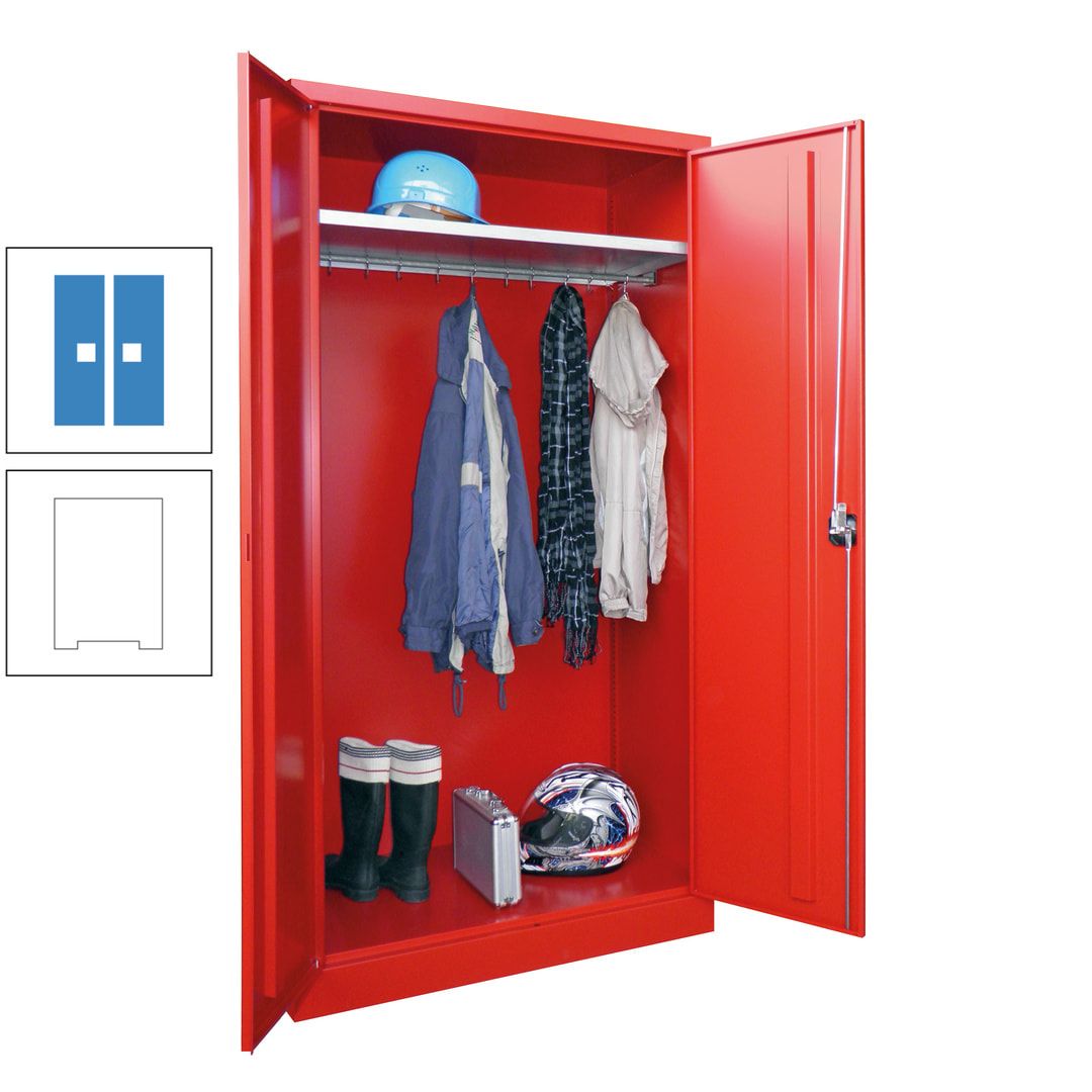 Garderobenschrank - 1.950x1.000x500 mm (HxBxT) - Hutboden, pulverbeschichtet - anthrazitgrau