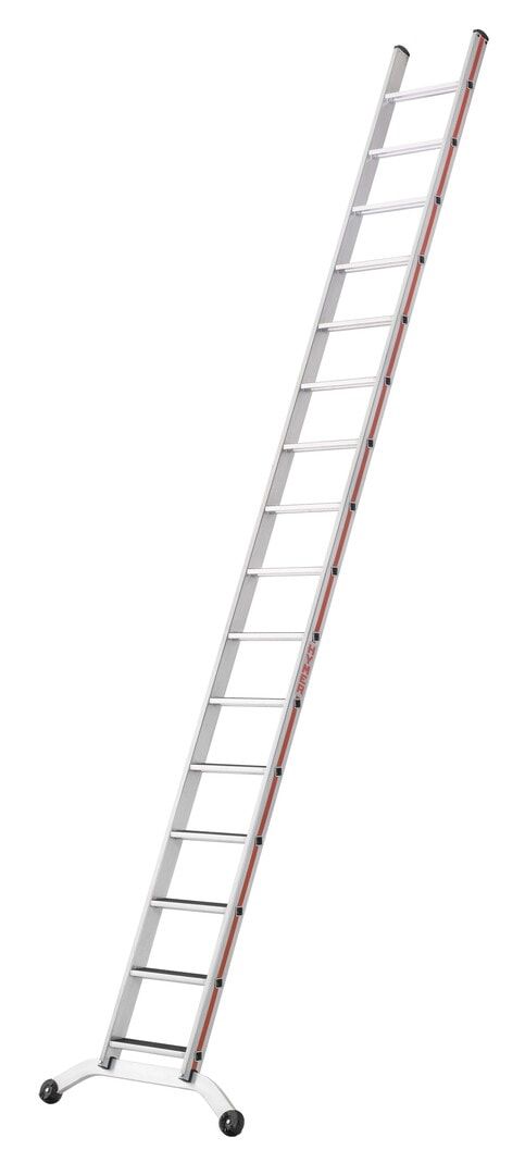Anlegeleiter, Aluminium, Rutschhemmung R13-Beschichtung, 2.220 x 425 mm (LxB), 8 Stufen, Stufentiefe 80 mm, Leiterfüße, ölige Bereiche, Hymer