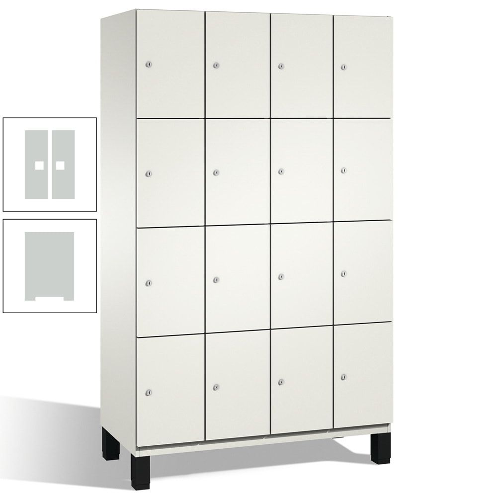 Fächerschrank, Stahlschrank, 16 Fächer, Türöffnungsbegrenzer, mit Füßen, Korpus lichtgrau, Tür anthrazitgrau, 1.980 x 1.200 x 525 mm (HxBxT)