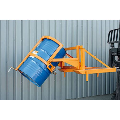 Eichinger Fasskipper für Stapler, Kippbar per Handkurbel, 200l Fässer, 360 kg, 360 Grad, 720 x 1.115 x 1.850 mm (HxBxT), Farbe anthrazitgrau