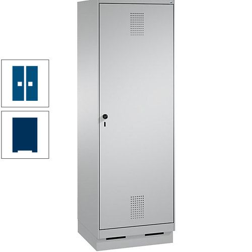 Doppel-Spind, Garderobenschrank, 1 Tür für 2 Abteile a 300 mm, Korpus anthrazitgrau, Türen anthrazitgrau, 1.800 x 600 x 500 mm (HxBxT)