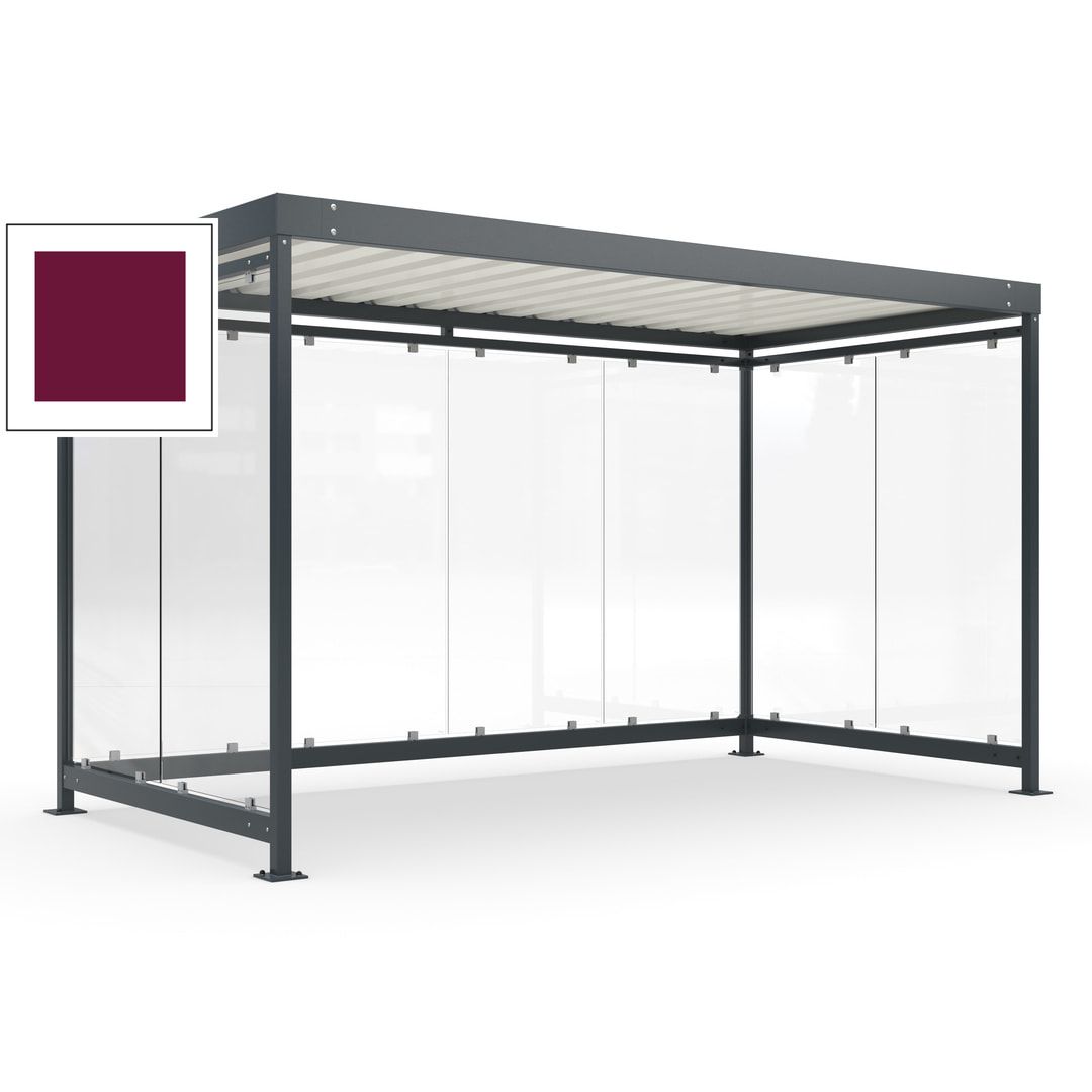 Fahrradunterstand, Fahrgastunterstand, Bushaltestelle, Bausatz, 12-13 Personen, 2.510 x 4.195 x 2.165 mm (HxBxT), 8 Wände, Achatgrau