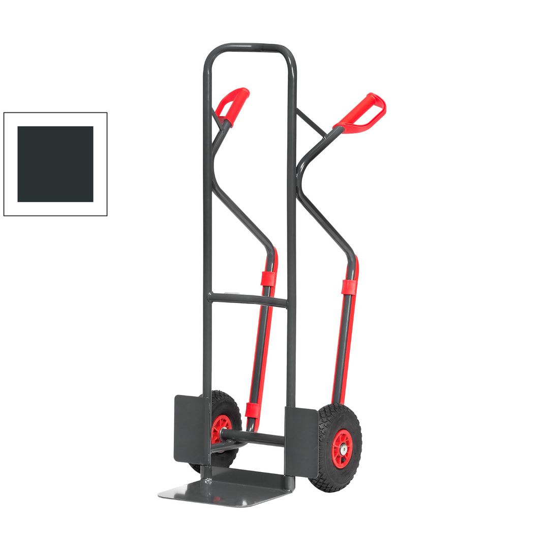 Fetra - Alukarre - 200 kg - Schaufel 320 x 250 (BxT) mm - Kunststoff-Gleitkufen - Luftbereifung