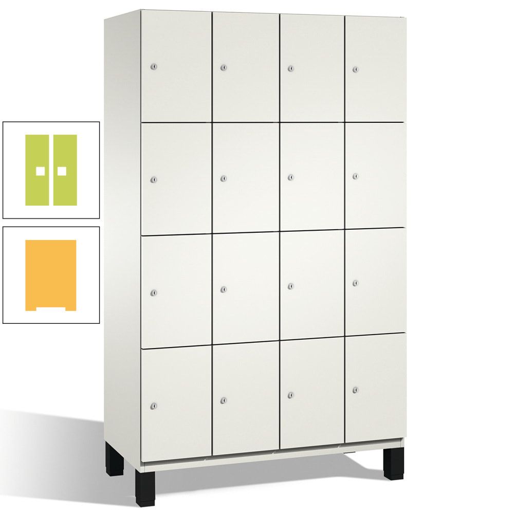Fächerschrank, Stahlschrank, 16 Fächer, Türöffnungsbegrenzer, mit Füßen, Korpus lichtgrau, Tür anthrazitgrau, 1.980 x 1.200 x 525 mm (HxBxT)