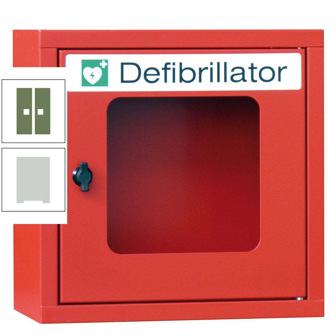 Defibrillatorenschrank - 400 x 400 x 200 mm (HxBxT) - Sichtfenster - anthrazitgrau