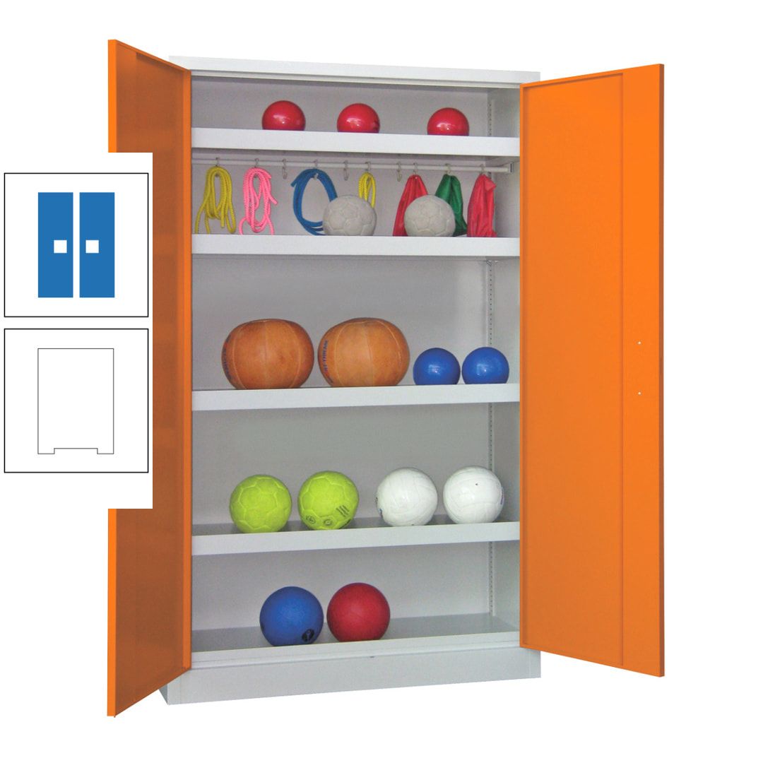 Ballschrank - Vollblechtüren - 4 Böden - 1 Hakenleiste - 1.950x1.200x500 mm (HxBxT) - anthrazitgrau