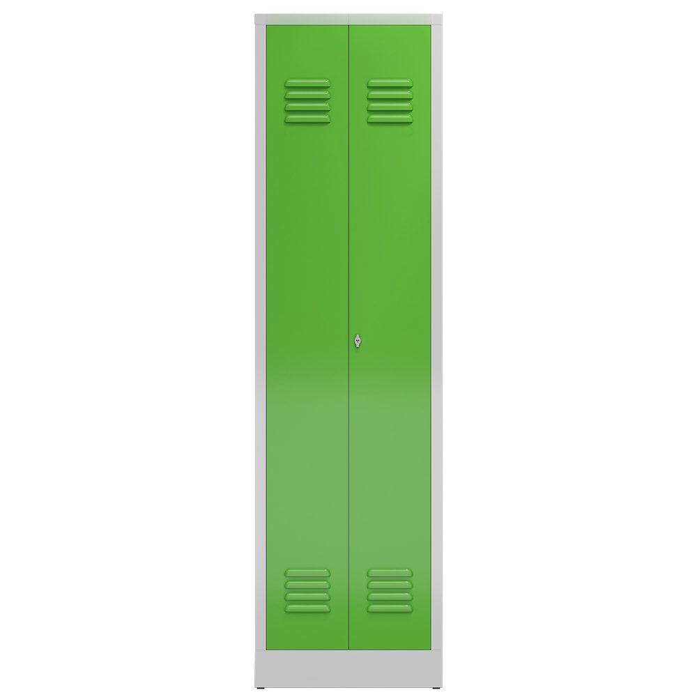 Mehrzweckschrank, Garderobenschrank, 2 Abteile, 6 Fächer, 1.800 x 500 x 500 mm (HxBxT), Drehriegel, Stahl, Korpus: lichtgrau, Front: anthrazitgrau